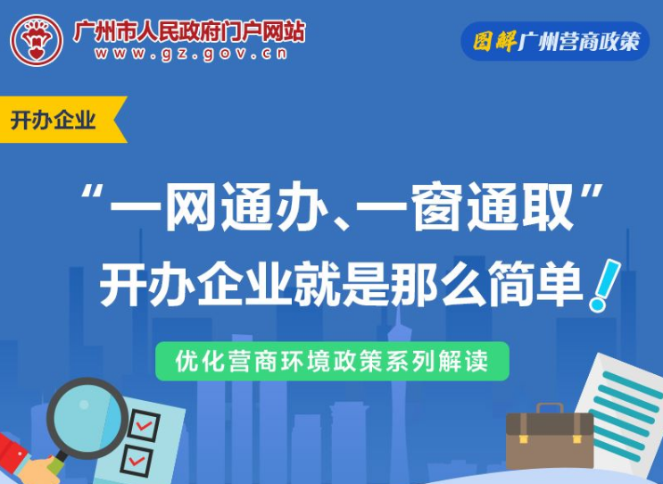 【一圖讀懂】廣州市商事登記制度改革工作聯(lián)席會(huì)議辦公室關(guān)于在全市全面推行開辦企業(yè)“一網(wǎng)通辦、一窗通取”模式的通告