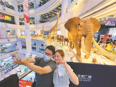 正佳廣場打造動物標(biāo)本展為消費者帶來全新的購物體驗。