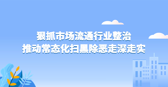 狠抓市場流通行業(yè)整治 推動常態(tài)化掃黑除惡走深走實
